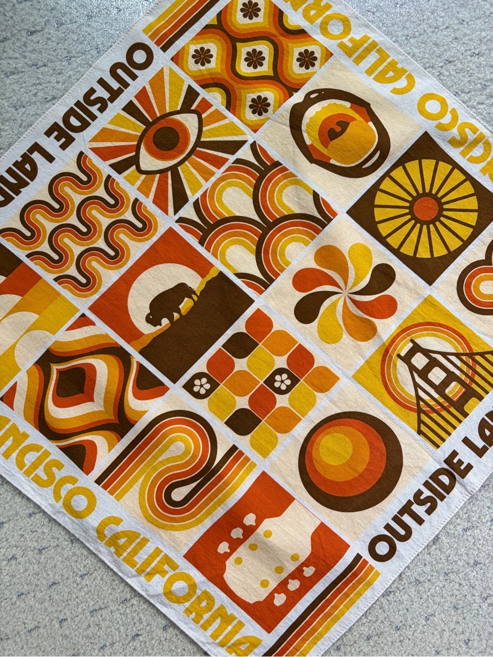 Official Outside Lands 2022 Music Festival 70s Retro Cotton Bandana Scarf